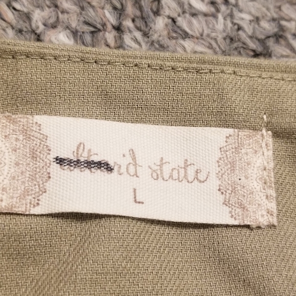 Altar'd state Wrap Mini skirt buttons side olive green size large - Picture 7 of 10